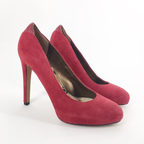 SAM EDELMAN Yasmine Red Suede Pumps Size 5.5 - Picture 3 of 7